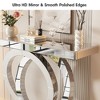 Modern Glam Mirrored Console Table with Crystal Accents for Entryway & Living Room - 4 of 4