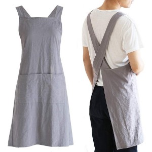 Cook with Style: Unisex Japanese Linen Crossback Apron - Charming Design with Convenient Pockets for an Enjoyable Baking Experience - 1 of 4