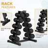 Coucheta Premium Rubber Coated Hex Dumbbell Weight Set with Rack, Multiple Packages,350 LBS(5 pair) for Home Gym, Coated Hand Weights for Strength - 4 of 4