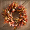 Sullivans 26" Mixed Fall Leaf & Wheat Wreath; Multicolored - 3 of 3