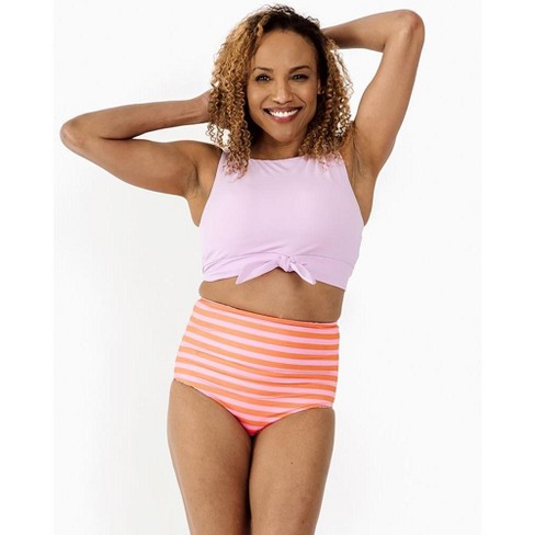 Lime Ricki Women's Groovy Blooms/sherbert Stripe Reversible Ultra  High-waist Bottom : Target