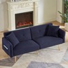 NicBex Teddy Buttons Tufted Accent Loveseat Sofa with Side Pocket & Foldable Armrest,Folding Sleeper Chair for Living Room,Bedroom - 2 of 4