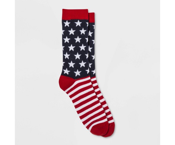 Women's U.S. Flag Crew Socks - Red/White/Blue One Size
