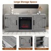 Parrot Uncle 58 in. Freestanding Media Console Electric Fireplace TV Stand in Light Gray - 2 of 4