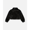 Deux par Deux Girl Fake Fur Short Jacket Black - 2 of 4
