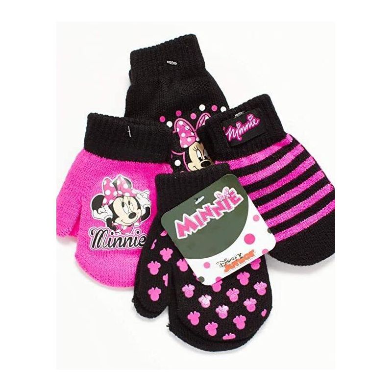 Disney Minnie Mouse Girl 4 Pack Gloves or Mittens Set, Kids Ages 2-7, 4 of 6