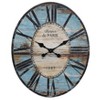 Storied Home Decorative Oval Wood Wall Clock with Distressed Finish, Turquoise - 3 of 4