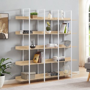 NicBex Bookcases for Living Room 5-tier 70.87" H Open Storage Bookcase Vintage Industrial Style Shelf with Metal Frame for Home Office - 1 of 4
