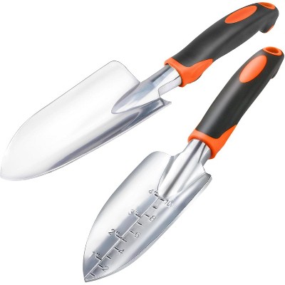 attop 2 Pack Heavy Duty Gardening Tools Set Include Wide Garden Trowel, Hand Shovel with Measurement Mark