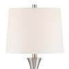 360 Lighting Koncave 24 1/2" High Modern Table Lamps Set of 2 Silver Brushed Nickel Finish Metal White Shade Living Room Bedroom Bedside Nightstand - 3 of 4