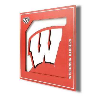 NCAA Wisconsin Badgers 3D Logo Series Wall Art - 12"x12"