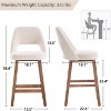 YOUNIKE Counter Height Bar Stool 26 Inch Modern Farmhouse Barstools with Solid Wood Legs Upholstered Bar Height Chair Boucle Fabric - 3 of 4