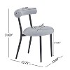 Dining Chairs Set of 2, Modern Dining Chairs with Cushions and Metal Legs, Round Upholstered Chairs for Kitchen, Living Room-Christopher Knight Home - 4 of 4