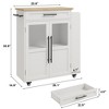 Mobile Kitchen Island Cart, with 360° Rolling Wheels, Drawers, Spice Rack, Handle, Versatile Storage and Serving Cabinet for Kitchen Dining Room - 3 of 4