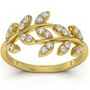 Pompeii3 1/3Ct Diamond Wedding Stackable Ring Vine Petal Leaf White Yellow or Rose Gold - 4 of 4