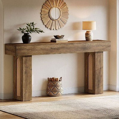 Hommoo Farmhouse Console Table Brown