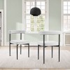 Armen Living Set of 2 Shannon Iron and Fabric Dining Chairs Matte Black/Cream - 2 of 4