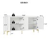 NicBex Buffet Cabinet with 4 Doors and Handleless Press-to-Open Design,Modern Sideboard Cabinet with Metal Legs,Storage Cabinet for Living Room,White - 3 of 4