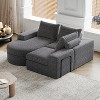 GDFStudio Godwin Modern 99" Chenille Upholstered L-Shaped 3-Seat Sectional Sofa with Curved Chaise - 3 of 4