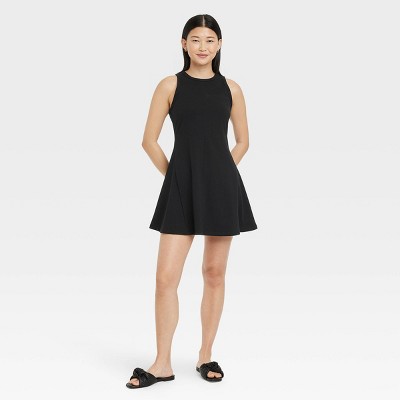 Women's Cap Short Sleeve Fit & Flare Knit Skater Dress - Wild Fable™ Black  Xxs : Target