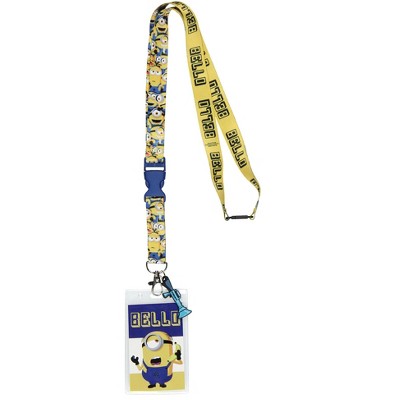 Despicable Me Minions Bello ID Lanyard Badge Holder w Fart Blaster Rubber Charm