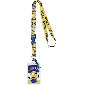 Despicable Me Minions Bello ID Lanyard Badge Holder w Fart Blaster Rubber Charm - 1 of 4