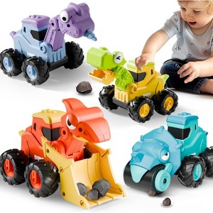 iPlay, iLearn Dinosaur Truck Toys for Toddlers, Boys Dino Press Go Racing Cars - 1 of 3