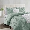 Nestl 3 Piece Pinch Pleated Duvet Cover Set, Double Brushed Pintuck Duvet Cover with Button Closure and Pillow Shams - 2 of 4