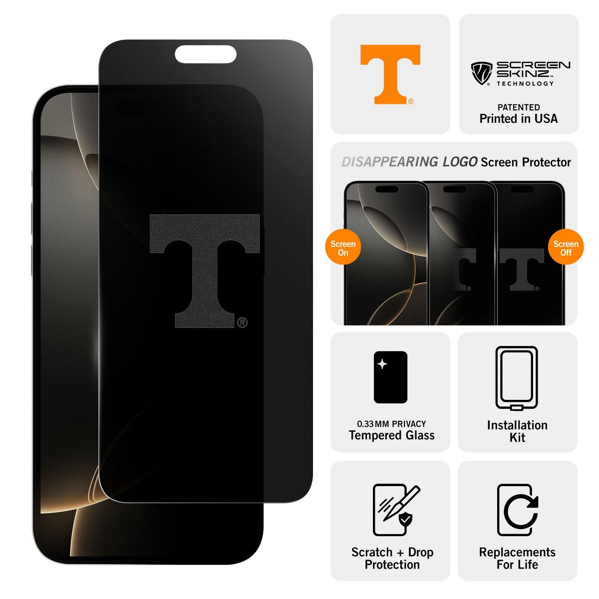 Screen Skinz Tennessee Volunteers Privacy Screen Protector - thumbnail 3