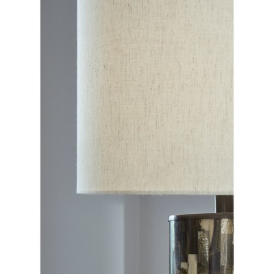 Ellford Black and Brown Mosaic Table Lamp with Drum Shade