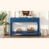 Wood Console Table with Storage, Modern Entryway Table with Striped Design for Living Room and Study - 4 of 4