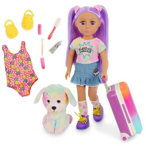 Glitter Girls 14" Vacation Doll with Dog Luma & GG Pup Travel Playset - 1 of 4