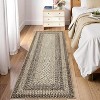 Area Rug Braided Printed Throw, Non-Slip Low Pile Accent Carpet, Foldable Soft Floor Cover for Bedroom or Living Room, Mocha - 2 of 4