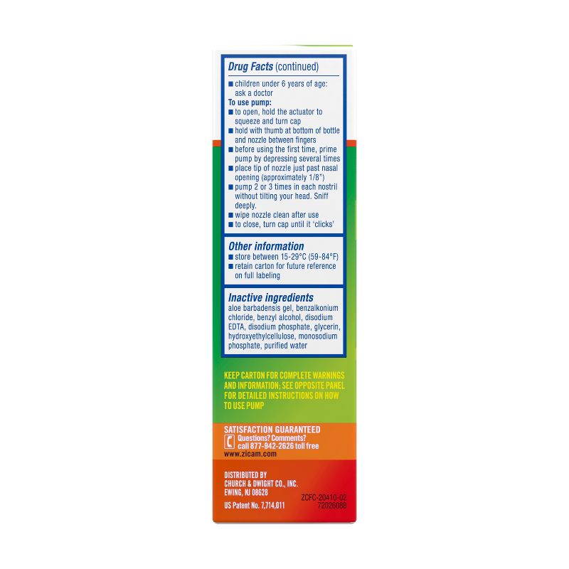 Zicam Extreme Congestion Relief No-Drip Nasal Spray with Soothing Aloe Vera - 0.5oz, 3 of 9