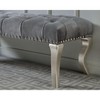 Roundhill Furniture Decor Maxem Tufted Fabric Upholstered Seat with Nailhead Trim Bench, Gray - 2 of 3
