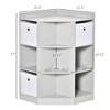 FONTOI Kids Corner Cabinet, Cubby Toy Storage Organizer with Three Baskets for Playroom, Bedroom, Living Room, Gray, 22.5"*37"*22.5" - 3 of 4