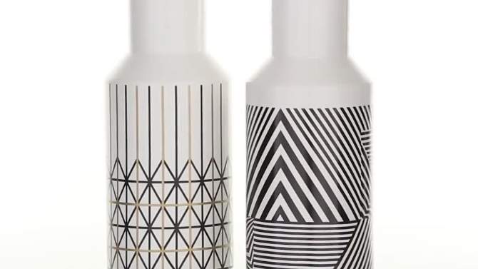 Set of 2 Modern Ceramic Bottle Vases with Patterns - Olivia & May, 2 of 7, play video