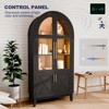 GlasFlength Decorative Storage Cabinets ,Wood Versatile Cupboard with Door and Adjustable Shelves for Kitchen, Bathroom, Brown, 36"*17.5"*73.46" - 4 of 4