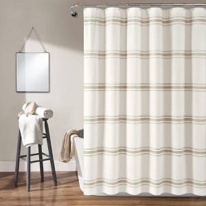 Farmhouse Striped Shower Curtain - Lush Décor - 1 of 4