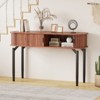 47" Console Table with 2 Drawers, Narrow Entryway Table Behind Couch with Open Storage, Hallway Accent Tables for Living Room, Walnut - 3 of 4