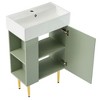 Osparple 21.6" Small Bathroom Vanity with Ceramic Sink Modern Freestanding Bathroom Vanity with 1 Door Left Side Storage - 3 of 4