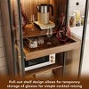 ATJafurn 23.6'' Glass Display China Cabinet With Pull-Out Bar Shelf, Dining Cabinet With Glass Doors and Wireless LED Light - 4 of 4