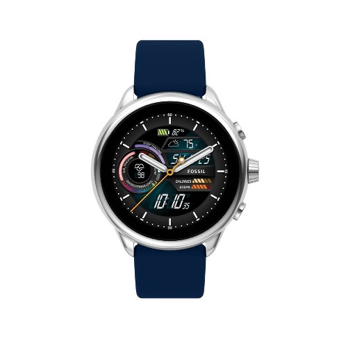 Fossil Gen 6 Wellness Smartwatch - Silver With Blue Silicone : Target