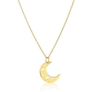 SHINE by Sterling Forever Sterling Silver Cutout Moon Charm Pendant
