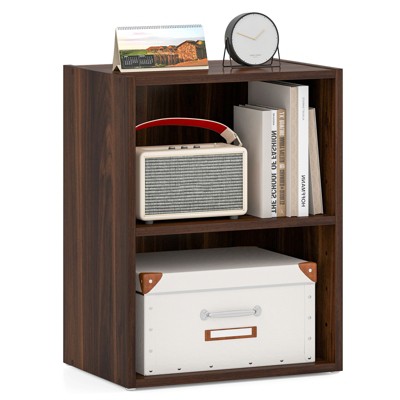 Tangkula 2-Tier Storage Night Stand Open Display Shelf MDF End Table