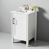 20" Bathroom Vanity with Ceramic Sink, Free-Standing Modern Vanity Cabinet with Adjustable U-Shaped Shelf and Dual Door Shelves - 2 of 4
