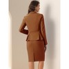 INSPIRE CHIC Women's Business Long Sleeve Notched Lapel Peplum Blazer Pencil Skirt Suit Set 2 Pcs - 3 of 4
