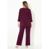 Catherines Women's Plus Size Beaded 3-Piece Cardigan Pant Set - 3 of 4