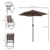 4-Piece Outdoor Patio Dining Set with 2 Folding Chairs, Adjustable Angle Umbrella, Wave Textured Tempered Glass Top - 4 of 4