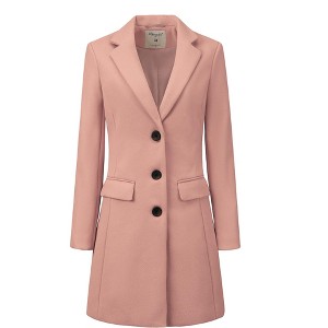 INSPIRE CHIC Women's Notched Lapel Single Breasted Outwear Fall coat - 1 of 4
